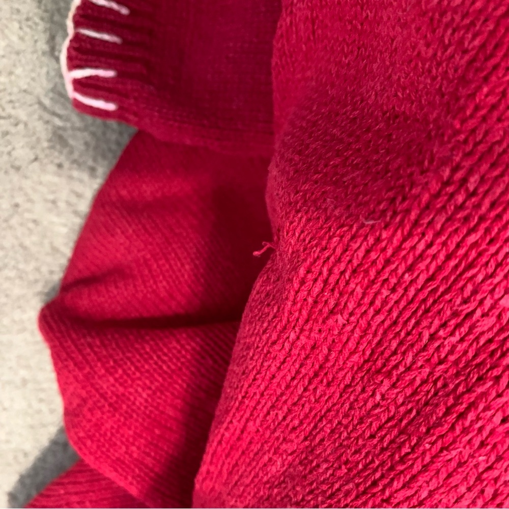 Vintage Knit Red Cat Sweater Size Large Button Front Cardigan - Picture 10 of 16